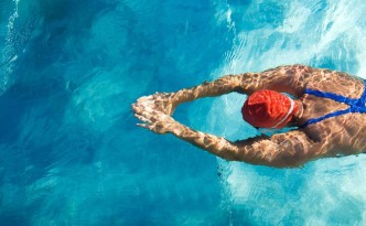 1904615 - athletic swimmer is diving in a swimming pool